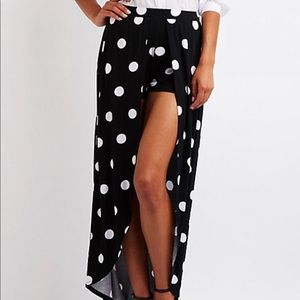 Charlotte Russe Polka Dotted Shorts with Train